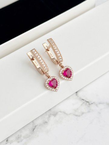 Сережки Серце &mdash; срібна прикраса 925 проби